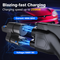 Adaptateur de chargeur CCS2 pour véhicule électrique 400A 1000V, station de charge DC pour véhicule électrique, convertisseur CCS COMBO 2 vers TPC compatible avec Tesla