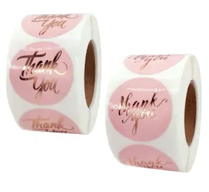 Pink Circular Self Adhesive Kraft Seal Aufkleber Danke Versiegeln Aufkleber zum Backen Geschenk Label Aufkleber Lustige DIY Arbeit