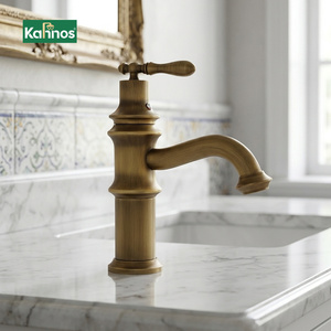 Classic Antique Brass Water Tap Mixer Basin Faucet Solid Brass Construction Durable Rust Resistant Traditional Bathroom Hardware - Product Image 1