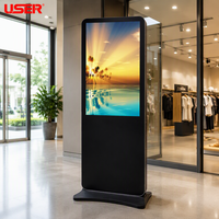 Kiosque publicitaire numérique LCD tactile sur pied, mince, pour intérieur, avec garantie de 2 ans et lecture vidéo