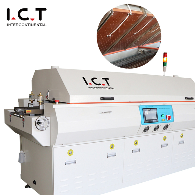 Hot Selling I.C.T 8-Zone PLC+Computer Controlled Automatic Reflow Oven Soldering Machine 1.0 Precision Temperature Control
