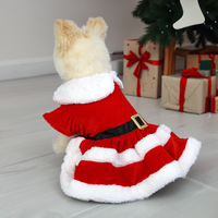 Robe de Noël 2026 la plus vendue pour animaux de compagnie en polyester, décorée de flocons de neige, à manches à volants, collection automne-hiver, style Père Noël