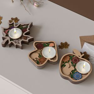 Gipscement Esdoornblad Kandelaar Siliconen Mal Geschikt Voor Apple Champignon Kaars Cup Mal Huisdecoratie - Product Image 4