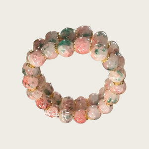 Vòng tay chuỗi hạt cao cấp phong cách mới trên Instagram, quà tặng dành cho nữ, vòng tay đá thạch anh anh đào, màu hồng xanh lam - Product Image 2