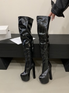 Bottes hautes à talons compensés pour femmes, de marque, élégantes et confortables, pour l'hiver, au-dessus du genou - Product Image 3