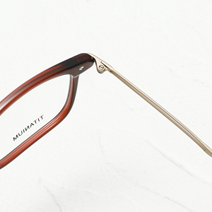 Matte Full-Rim Square <b>Eyeglasses</b> With Hollow Metal Temples Anti Blue Light Clear Lens <b>Frames</b> for Men - Product Image 2