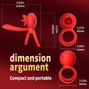 3-in-1 afstandsbediening siliconen vibrator met orgasme clitorale stimulatie en cum-locking masturbatiering voor koppels, cockring - Product Image 6