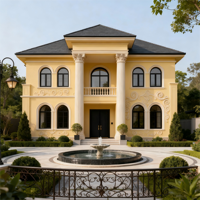 Villa préfabriquée de style européen moderne - Faible consommation d'énergie, assemblage rapide, chambre à coucher, salon, construction en panneaux sandwich sur site