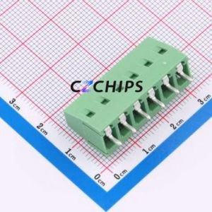 DB128V-5.08-6P-GN-S Screw Terminal Block Through hole Component (THT),P=5.08mm Connector 1x6P 5.08mm Green Through Hole - Product Image 2