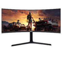 Moniteur de jeu incurvé LED MUCAI 34 pouces 144Hz MVA WQHD, écran large de bureau 21:9, écran d'ordinateur pour joueur LED 1500R DP/3440*1440