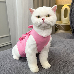 Pet Post-Operative Care <b>Clothes</b> Adjustable Tie-Closure Breathable Anti-Licking <b>Cat</b> Surgery Recovery Suit - Product Image 4