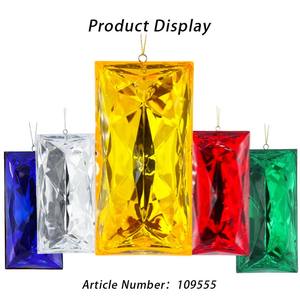 Рождественские Зеркальные прямоугольные драгоценные камни подвесные украшения Рождественская елка Стразы бриллианты подвесные домашний подарок украшение для вечеринки - Product Image 5