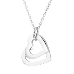 Collana con Ciondolo a Catena a Maglie a O in Acciaio Inossidabile con Design Inciso, Placcatura in Oro 18K/Argento/Oro Rosa, Alta Qualità - Product Image 6
