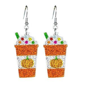 Boucles d'oreilles acryliques Thanksgiving tournesol dinde citrouille feuille d'érable gâteau pendentif boucles d'oreilles pour femmes Uionen 2354 - Product Image 5