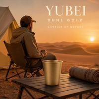 Mug de camping Dune Gold Grade 1 en titane pur, à double paroi, anti-brûlure, sans revêtement, 350 ml