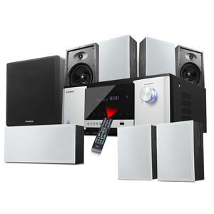 Sistema de Sonido Envolvente 7.1 DTS para Interiores con 8 Altavoces, Amplificador Digital HD, Material de Madera, Sistema de Cine en Casa 7.1 de Pared - Product Image 1