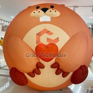 Encantador inflable rojo Panda zorro mapache mascota <span class=keywords><strong>de</strong></span> dibujos animados mapache inflable sosteniendo <span class=keywords><strong>Apple</strong></span> globo inflable Animal personalizado - Product Image 4