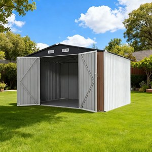 Grand hangar en métal imperméable en acier galvanisé populaire de 10X12 FT portes latérales doubles faciles à assembler <span class=keywords><strong>pour</strong></span> entrepôt - Product Image 1