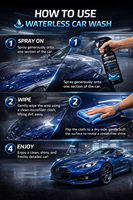 LUNOVATE - Lavado de Autos sin Agua (500 ml), No Requiere Agua, Spray de Limpieza y Brillo Instantáneo, Seguro para Pintura, Vidrio y Ruedas