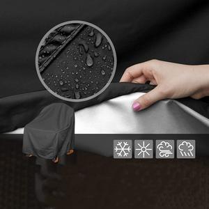 Housse de chaise à bascule d'extérieur noire en polyester imperméable avec cordon de serrage, housse de protection pour meubles de patio et de pelouse - Product Image 2