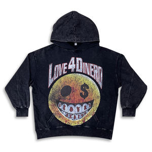 Sweats à capuche surdimensionnés coupe-vent écologiques d'hiver lourds de haute qualité pour hommes Impression par transfert de chaleur personnalisée Polyester/coton - Product Image 2