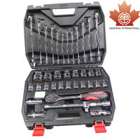Ensemble de douilles d'entraînement professionnel 1/2 "Kit d'outils de mécanique de CR-V 37-PC avec extensions à cliquet et joint pivotant pour la réparation de machines