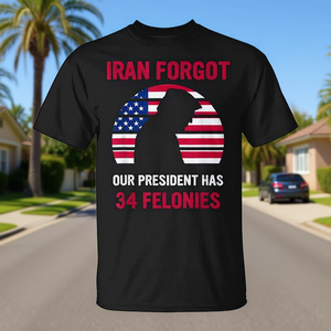 Camiseta con la frase: Corrí y olvidé que nuestro presidente tiene 34 delitos - Product Image 3