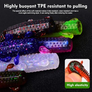 Lot <span class=keywords><strong>de</strong></span> 10 leurres souples en TPE ultra-résistants 10X, micro-vibrations réalistes, <span class=keywords><strong>pour</strong></span> achigan, brochet et dorade, 3 pouces, 3,5 g - Product Image 4