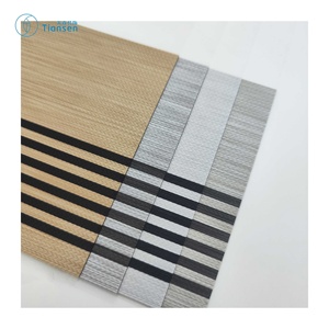 Décoration d'intérieur naturelle Tiansen TC116 Stores enrouleurs coréens Zebra en tissu, installation intégrée, pour fenêtre française unie, salon - Product Image 3