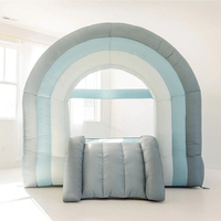 Activités de plein air Mini Kids Bounce House 8x6ft Château gonflable de saut arc-en-ciel avec dispositif de sauvetage d'étouffement pour la fête