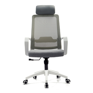 Silla de respaldo alto de malla de color blanco, soporte lumbar simple, sillas de computadora de malla, silla de oficina de malla - Product Image 6