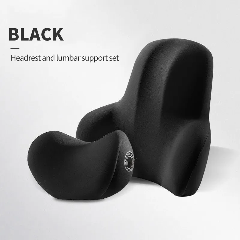 Car Neck Cushion Memory Foam Protective Lumbar Back Support Breathable Universal Car Headrest Pillow Car Supplies