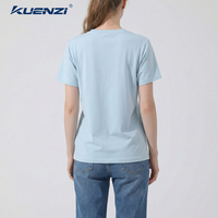 T-shirt pour femme Kuenzi personnalisé à col rond et manches courtes, 76% coton et 24% polyester, tissu Solona 220GSM, poids lourd