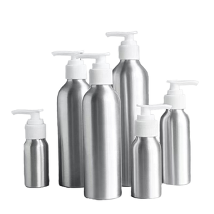 Bouteilles Distributrices de Lotion en Aluminium Argenté avec Logo Personnalisé 30ml-250ml pour Shampoing, Masques Faciaux, Faux Cils et Perruques - Product Image 1