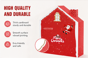 Wholesale Red House Shaped Advent <b>Calendar</b> Box Rigid Cardboard Empty Mystery Blind Box with Drawers for Surprise Gift Box - Product Image 3