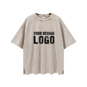 T-shirt Homme Américain en Coton à Épaules Tombantes, Coupe Ample et Respirante, Manches Courtes, Effet Délavé et Vieilli, Idéal pour l'Été et les Tenues Décontractées - Product Image 3