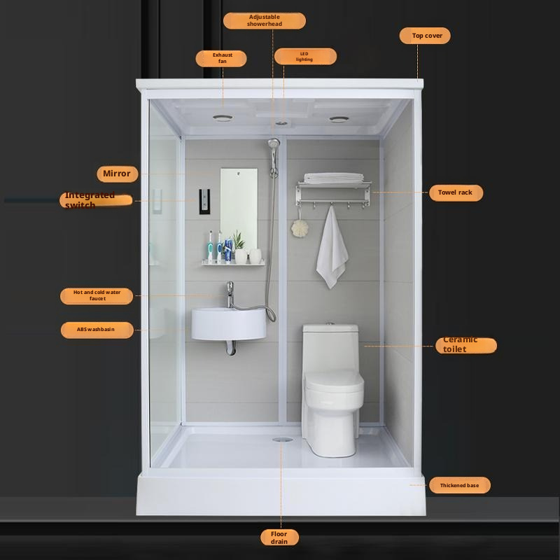 Luxury Modern Steel Portable Prefab Sanitary Bathroom Unit Modular Mobile Toilets Shower Cabin for Outdoor Use - Image 4
