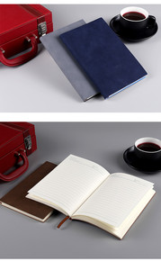 Duy nhất-hai mặt chủ bút máy tính xách tay biểu tượng tùy chỉnh Dày da cừu máy tính xách tay A5/A6 đơn giản Nhật ký kinh doanh - Product Image 4