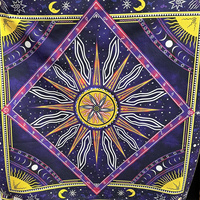 Nappe Nappe Jeux de Table Décoratif Mandala Phase De Lune Floral Papillon Nappe D'autel