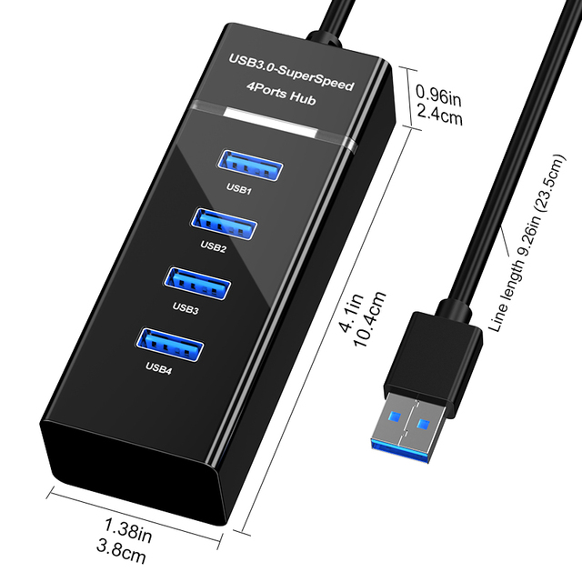 Fast Speed USB Hub 5-8 Port USB 3.0/2.0 Extender 4-in-1 in Stock