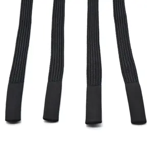 Đen Silica Gel Flat Rope Dây Giày Vật Liệu Cường Độ Cao Anti-Pull Rope