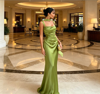 Robe de soirée longue à nœud sur le devant en Spandex/Polyester, style européen, nouvelle collection, haute qualité, sexy, pour femme