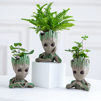 Custom Pot Bunga Wajah Bayi Kepala Pot Penanam Sukulen Modern Resin Dekoratif untuk Penanam Kaktus Dalam atau Luar Ruangan