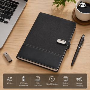 Taccuino di Lusso Personalizzato in Pelle PU con Caricabatterie Rapido e USB per Insegnanti e Professionisti - Product Image 1