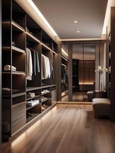 Armoire double en bois massif contemporaine moderne minimaliste personnalisée, écologique, pour chambre à coucher, villa et bureau à domicile - Product Image 3