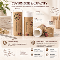 Tube en papier kraft biodégradable et recyclable 2-en-1 personnalisé pour baume à lèvres, parfum solide et déodorant en stick |   Estampage écologique