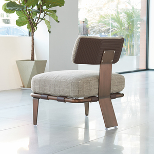 Divano Singolo Personalizzabile in Tessuto, Metallo e Legno con Spugna ad Alta Resilienza, Stile Moderno/Italiano per Hotel, Appartamenti, Soggiorno - Product Image 3