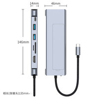 Hub USB-C 8 en 1 PD 100W en alliage d'aluminium, USB3.0, HDTV 4K, M.2 NVMe SATA SSD, station d'accueil USB C pour ordinateur portable PC