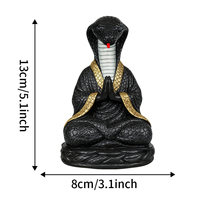 Patung Resin Kobra Ramah Lingkungan untuk Meditasi, Figur Ular Berdoa, Patung Hewan Zen untuk Dekorasi Meja Rumah