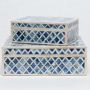 Conjunto de Mini Cuerno de Madera, Cajas Decorativas, Caja de Joyería con Incrustaciones de Cuerno Indio, Contenedor Pequeño de Resina con Mini Incrustaciones de Joyería - Product Image 6